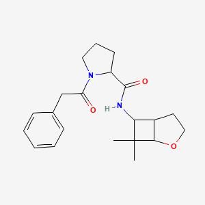 molecular formula C21H28N2O3 B7183340 N-(7,7-dimethyl-2-oxabicyclo[3.2.0]heptan-6-yl)-1-(2-phenylacetyl)pyrrolidine-2-carboxamide 