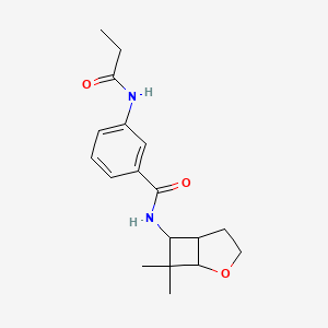 molecular formula C18H24N2O3 B7183345 N-(7,7-dimethyl-2-oxabicyclo[3.2.0]heptan-6-yl)-3-(propanoylamino)benzamide 