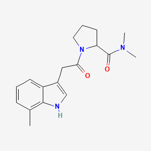 molecular formula C18H23N3O2 B7183365 N,N-dimethyl-1-[2-(7-methyl-1H-indol-3-yl)acetyl]pyrrolidine-2-carboxamide 