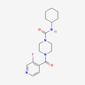 molecular formula C17H23FN4O2 B7183377 N-cyclohexyl-4-(3-fluoropyridine-4-carbonyl)piperazine-1-carboxamide 