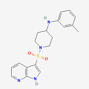 molecular formula C19H22N4O2S B7183451 N-(3-methylphenyl)-1-(1H-pyrrolo[2,3-b]pyridin-3-ylsulfonyl)piperidin-4-amine 