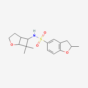 molecular formula C17H23NO4S B7183461 N-(7,7-dimethyl-2-oxabicyclo[3.2.0]heptan-6-yl)-2-methyl-2,3-dihydro-1-benzofuran-5-sulfonamide 