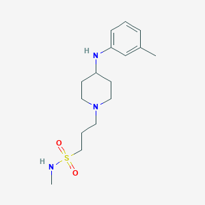 molecular formula C16H27N3O2S B7183469 N-methyl-3-[4-(3-methylanilino)piperidin-1-yl]propane-1-sulfonamide 