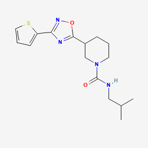 molecular formula C16H22N4O2S B7183540 N-(2-methylpropyl)-3-(3-thiophen-2-yl-1,2,4-oxadiazol-5-yl)piperidine-1-carboxamide 