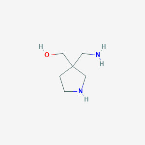 molecular formula C6H14N2O B071836 [3-(Aminomethyl)pyrrolidin-3-yl]methanol CAS No. 162687-14-1