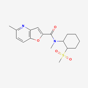 molecular formula C17H22N2O4S B7183665 N,5-dimethyl-N-(2-methylsulfonylcyclohexyl)furo[3,2-b]pyridine-2-carboxamide 
