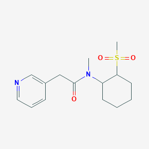 molecular formula C15H22N2O3S B7183675 N-methyl-N-(2-methylsulfonylcyclohexyl)-2-pyridin-3-ylacetamide 
