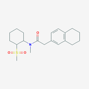 molecular formula C20H29NO3S B7183678 N-methyl-N-(2-methylsulfonylcyclohexyl)-2-(5,6,7,8-tetrahydronaphthalen-2-yl)acetamide 