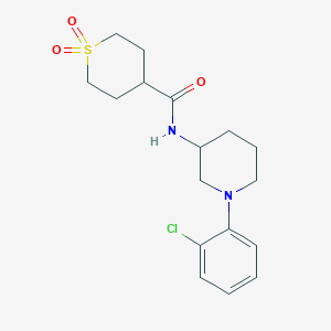 molecular formula C17H23ClN2O3S B7183752 N-[1-(2-chlorophenyl)piperidin-3-yl]-1,1-dioxothiane-4-carboxamide 