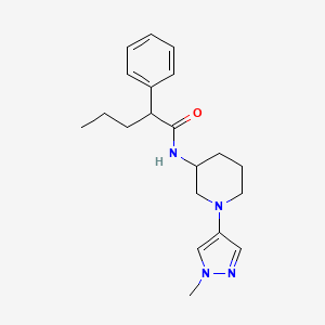 molecular formula C20H28N4O B7183869 N-[1-(1-methylpyrazol-4-yl)piperidin-3-yl]-2-phenylpentanamide 