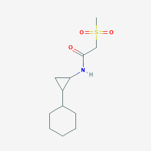 molecular formula C12H21NO3S B7183874 N-(2-cyclohexylcyclopropyl)-2-methylsulfonylacetamide 