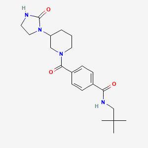 molecular formula C21H30N4O3 B7183926 N-(2,2-dimethylpropyl)-4-[3-(2-oxoimidazolidin-1-yl)piperidine-1-carbonyl]benzamide 