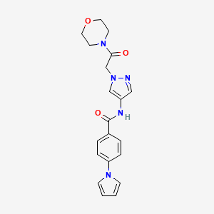 molecular formula C20H21N5O3 B7183985 N-[1-(2-morpholin-4-yl-2-oxoethyl)pyrazol-4-yl]-4-pyrrol-1-ylbenzamide 