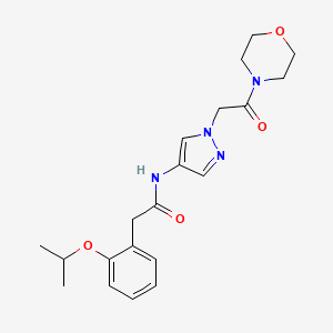 molecular formula C20H26N4O4 B7184049 N-[1-(2-morpholin-4-yl-2-oxoethyl)pyrazol-4-yl]-2-(2-propan-2-yloxyphenyl)acetamide 