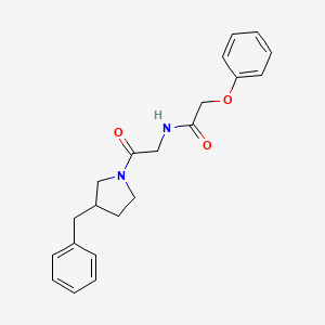molecular formula C21H24N2O3 B7184054 N-[2-(3-benzylpyrrolidin-1-yl)-2-oxoethyl]-2-phenoxyacetamide 