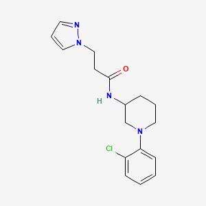molecular formula C17H21ClN4O B7184110 N-[1-(2-chlorophenyl)piperidin-3-yl]-3-pyrazol-1-ylpropanamide 