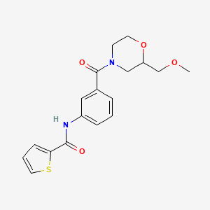 molecular formula C18H20N2O4S B7184177 N-[3-[2-(methoxymethyl)morpholine-4-carbonyl]phenyl]thiophene-2-carboxamide 