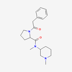 molecular formula C20H29N3O2 B7184222 N-methyl-N-(1-methylpiperidin-3-yl)-1-(2-phenylacetyl)pyrrolidine-2-carboxamide 
