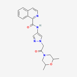 molecular formula C21H23N5O3 B7184235 N-[1-[2-(2,6-dimethylmorpholin-4-yl)-2-oxoethyl]pyrazol-4-yl]isoquinoline-1-carboxamide 
