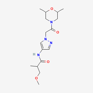 molecular formula C16H26N4O4 B7184243 N-[1-[2-(2,6-dimethylmorpholin-4-yl)-2-oxoethyl]pyrazol-4-yl]-3-methoxy-2-methylpropanamide 