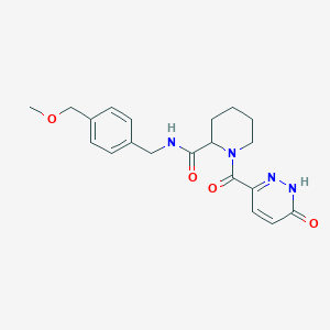 molecular formula C20H24N4O4 B7184317 N-[[4-(methoxymethyl)phenyl]methyl]-1-(6-oxo-1H-pyridazine-3-carbonyl)piperidine-2-carboxamide 
