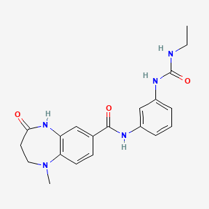 molecular formula C20H23N5O3 B7184333 N-[3-(ethylcarbamoylamino)phenyl]-1-methyl-4-oxo-3,5-dihydro-2H-1,5-benzodiazepine-7-carboxamide 