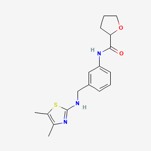 molecular formula C17H21N3O2S B7184418 N-[3-[[(4,5-dimethyl-1,3-thiazol-2-yl)amino]methyl]phenyl]oxolane-2-carboxamide 
