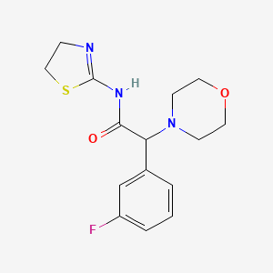 molecular formula C15H18FN3O2S B7184545 N-(4,5-dihydro-1,3-thiazol-2-yl)-2-(3-fluorophenyl)-2-morpholin-4-ylacetamide 