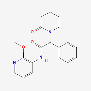 molecular formula C19H21N3O3 B7184616 N-(2-methoxypyridin-3-yl)-2-(2-oxopiperidin-1-yl)-2-phenylacetamide 