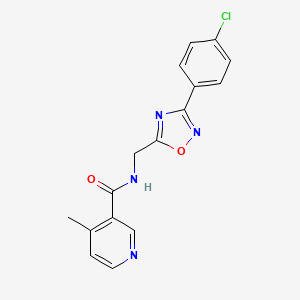 molecular formula C16H13ClN4O2 B7184751 N-[[3-(4-chlorophenyl)-1,2,4-oxadiazol-5-yl]methyl]-4-methylpyridine-3-carboxamide 