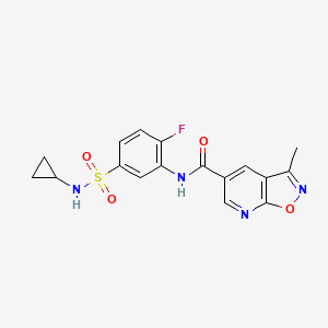 molecular formula C17H15FN4O4S B7184793 N-[5-(cyclopropylsulfamoyl)-2-fluorophenyl]-3-methyl-[1,2]oxazolo[5,4-b]pyridine-5-carboxamide 