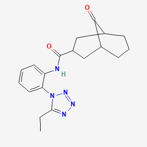 molecular formula C19H23N5O2 B7184796 N-[2-(5-ethyltetrazol-1-yl)phenyl]-9-oxobicyclo[3.3.1]nonane-3-carboxamide 