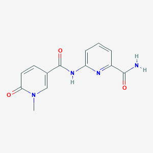 molecular formula C13H12N4O3 B7184820 N-(6-carbamoylpyridin-2-yl)-1-methyl-6-oxopyridine-3-carboxamide 