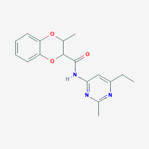 molecular formula C17H19N3O3 B7184921 N-(6-ethyl-2-methylpyrimidin-4-yl)-2-methyl-2,3-dihydro-1,4-benzodioxine-3-carboxamide 