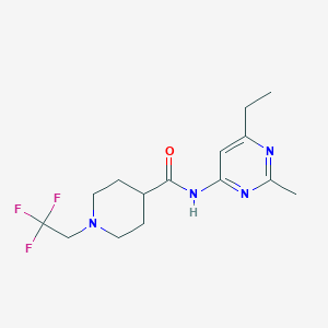 molecular formula C15H21F3N4O B7184937 N-(6-ethyl-2-methylpyrimidin-4-yl)-1-(2,2,2-trifluoroethyl)piperidine-4-carboxamide 