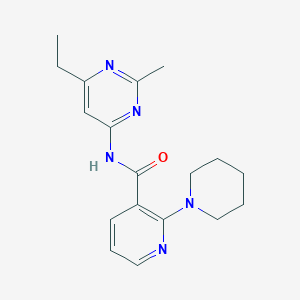 molecular formula C18H23N5O B7184946 N-(6-ethyl-2-methylpyrimidin-4-yl)-2-piperidin-1-ylpyridine-3-carboxamide 