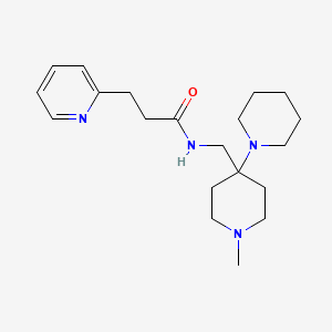molecular formula C20H32N4O B7185019 N-[(1-methyl-4-piperidin-1-ylpiperidin-4-yl)methyl]-3-pyridin-2-ylpropanamide 
