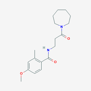 molecular formula C18H26N2O3 B7185326 N-[3-(azepan-1-yl)-3-oxopropyl]-4-methoxy-2-methylbenzamide 