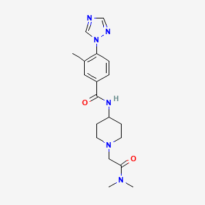 molecular formula C19H26N6O2 B7185368 N-[1-[2-(dimethylamino)-2-oxoethyl]piperidin-4-yl]-3-methyl-4-(1,2,4-triazol-1-yl)benzamide 