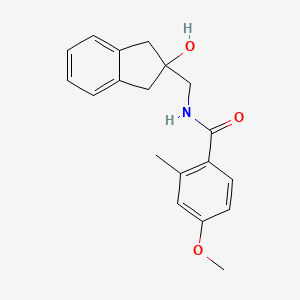 molecular formula C19H21NO3 B7185410 N-[(2-hydroxy-1,3-dihydroinden-2-yl)methyl]-4-methoxy-2-methylbenzamide 
