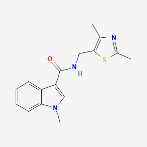 molecular formula C16H17N3OS B7185446 N-[(2,4-dimethyl-1,3-thiazol-5-yl)methyl]-1-methylindole-3-carboxamide 
