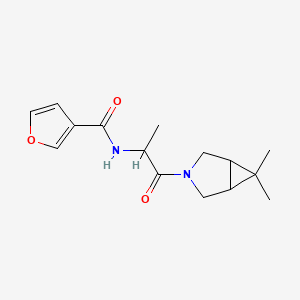 molecular formula C15H20N2O3 B7185525 N-[1-(6,6-dimethyl-3-azabicyclo[3.1.0]hexan-3-yl)-1-oxopropan-2-yl]furan-3-carboxamide 