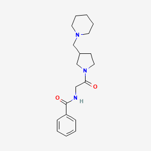molecular formula C19H27N3O2 B7185566 N-[2-oxo-2-[3-(piperidin-1-ylmethyl)pyrrolidin-1-yl]ethyl]benzamide 