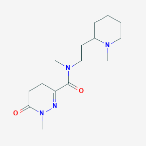 molecular formula C15H26N4O2 B7185619 N,1-dimethyl-N-[2-(1-methylpiperidin-2-yl)ethyl]-6-oxo-4,5-dihydropyridazine-3-carboxamide 