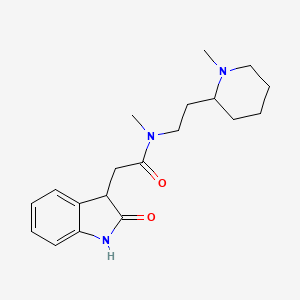 molecular formula C19H27N3O2 B7185651 N-methyl-N-[2-(1-methylpiperidin-2-yl)ethyl]-2-(2-oxo-1,3-dihydroindol-3-yl)acetamide 