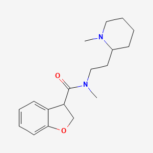 molecular formula C18H26N2O2 B7185656 N-methyl-N-[2-(1-methylpiperidin-2-yl)ethyl]-2,3-dihydro-1-benzofuran-3-carboxamide 