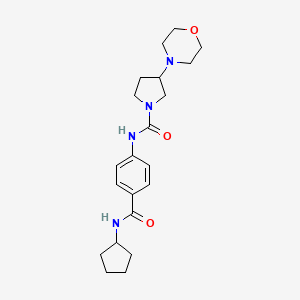 molecular formula C21H30N4O3 B7185862 N-[4-(cyclopentylcarbamoyl)phenyl]-3-morpholin-4-ylpyrrolidine-1-carboxamide 