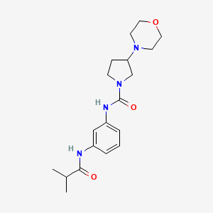 molecular formula C19H28N4O3 B7185874 N-[3-(2-methylpropanoylamino)phenyl]-3-morpholin-4-ylpyrrolidine-1-carboxamide 