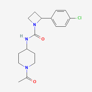 molecular formula C17H22ClN3O2 B7185896 N-(1-acetylpiperidin-4-yl)-2-(4-chlorophenyl)azetidine-1-carboxamide 