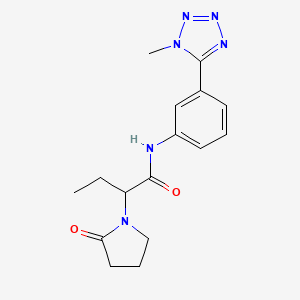 molecular formula C16H20N6O2 B7185933 N-[3-(1-methyltetrazol-5-yl)phenyl]-2-(2-oxopyrrolidin-1-yl)butanamide 